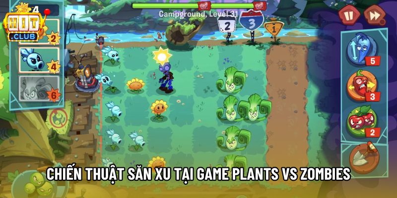 Chiến thuật săn xu tại game Plants vs zombies